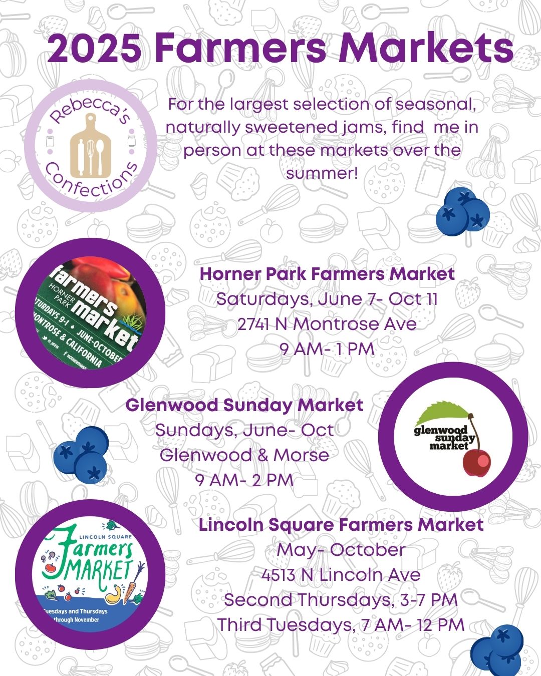 Farmers Market Summer Schedule